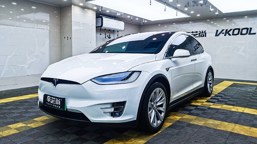 特斯拉Model X施工威固V70+V40隔熱膜，效果如何？