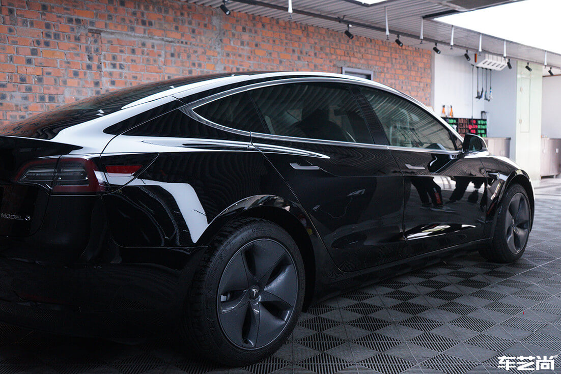 特斯拉Model 3施工威固隔熱膜案例分享（14）
