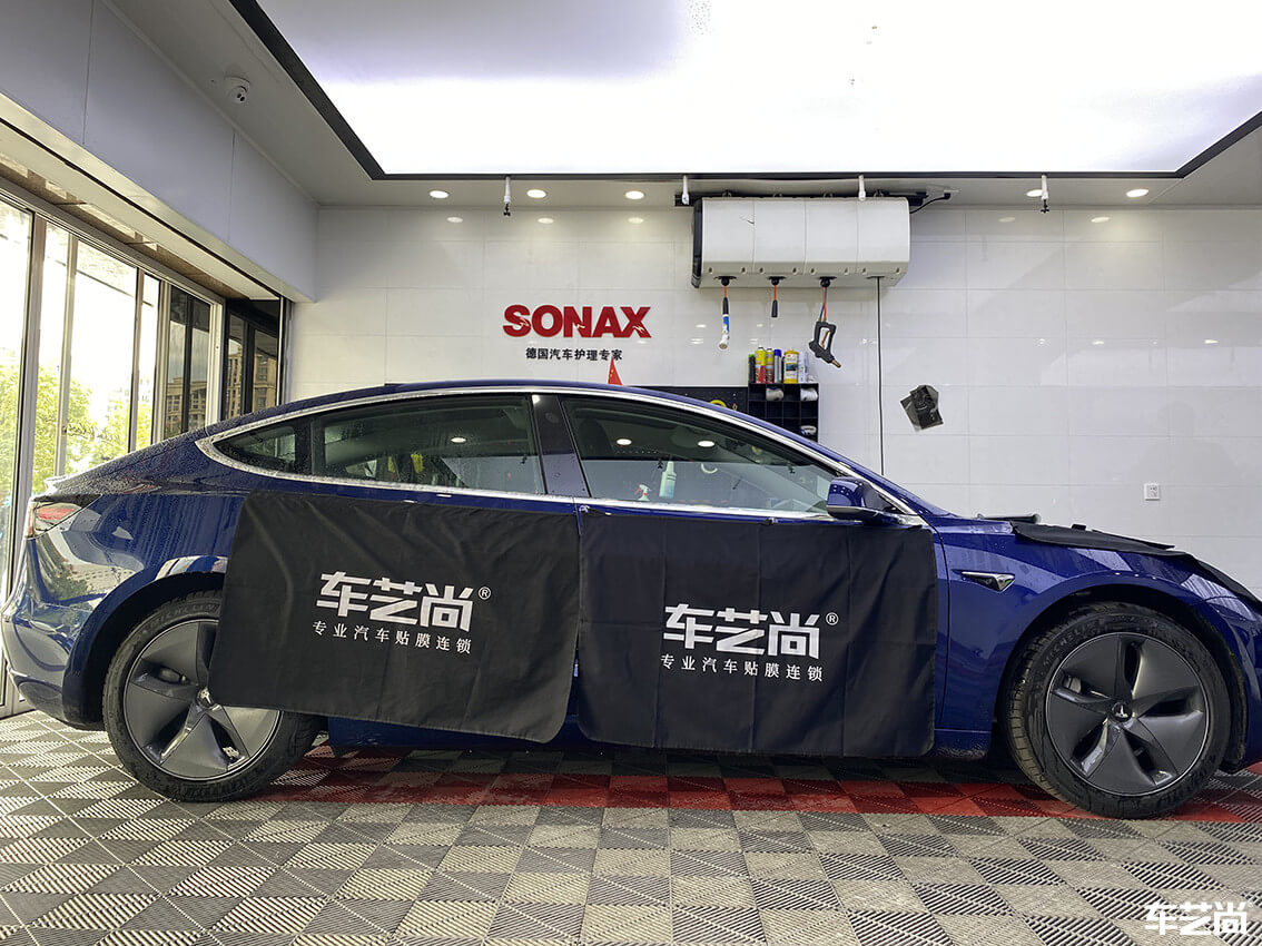 特斯拉Model 3施工威固隔熱膜案例分享（4）