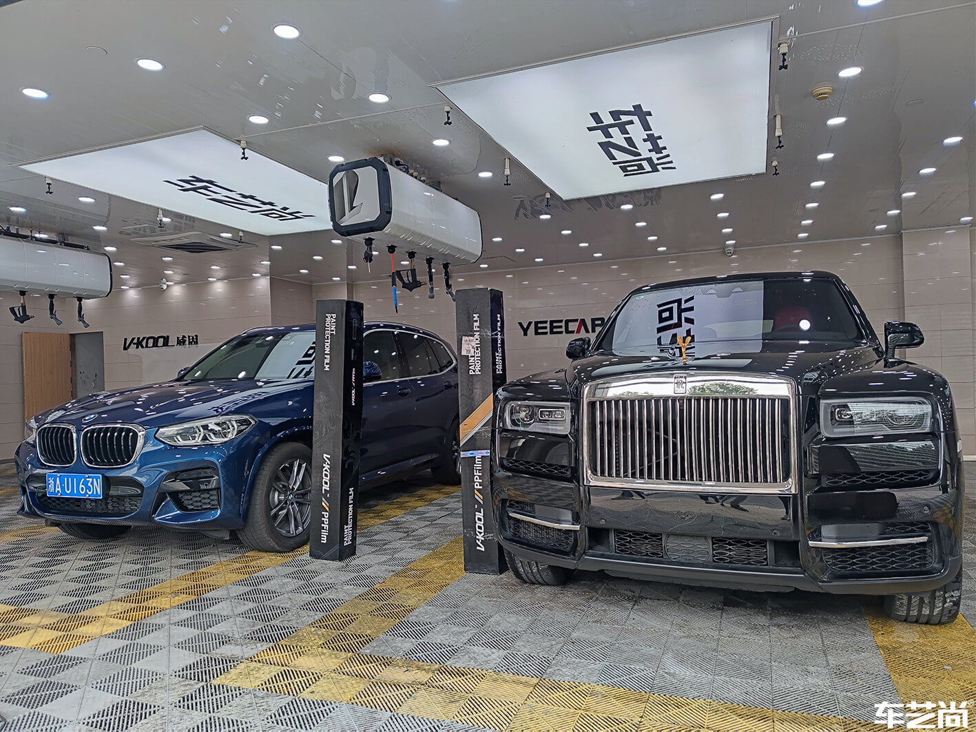 勞斯萊斯庫(kù)里南在車藝尚杭州旗艦店施工流程展示（16）