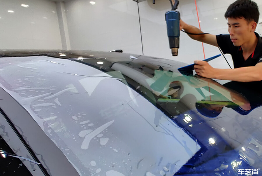 特斯拉Model 3施工威固隔熱膜施工流程分享（4）