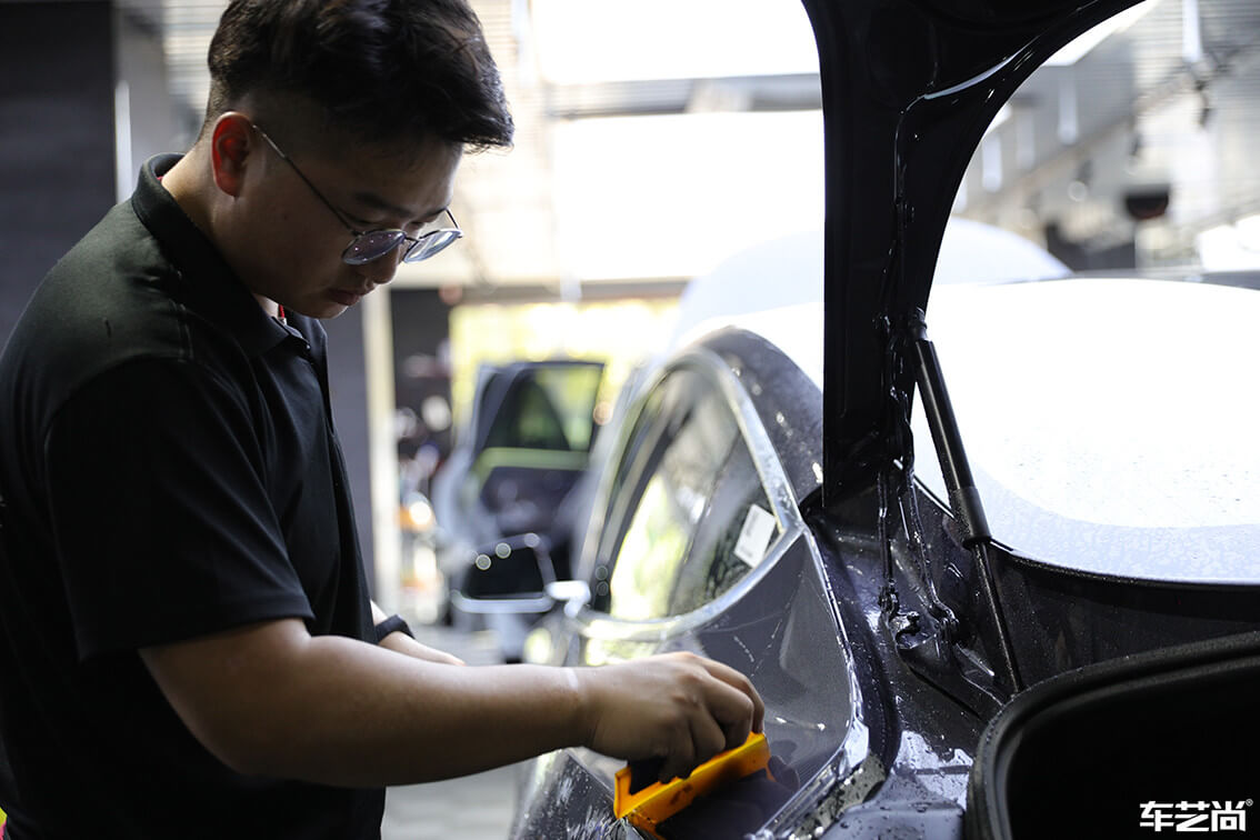 特斯拉Model 3施工威固漆面保護(hù)膜案例展示（6）