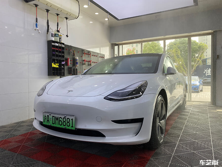 特斯拉Model 3施工威固隔熱膜施工案例分享（8）