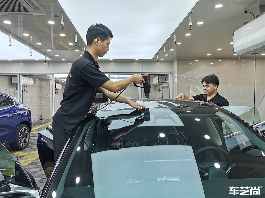 特斯拉Model 3施工威固隔熱膜施工案例分享（4）