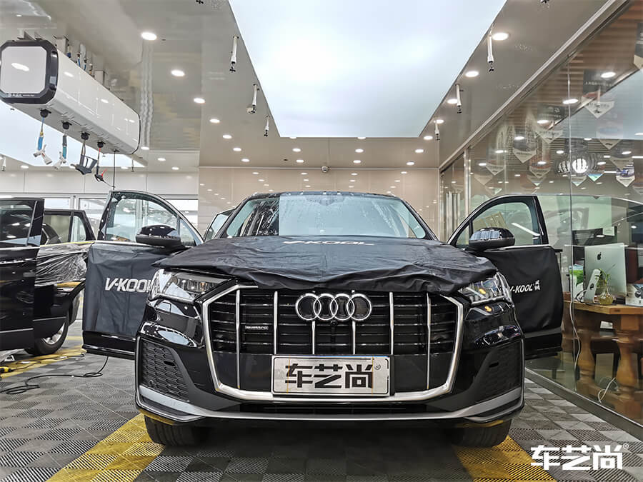 奧迪Q7裝貼威固隔熱膜，施工流程展示（3）