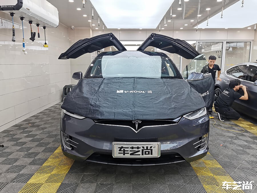 特斯拉Model X施工威固隔熱膜，案例展示（1）