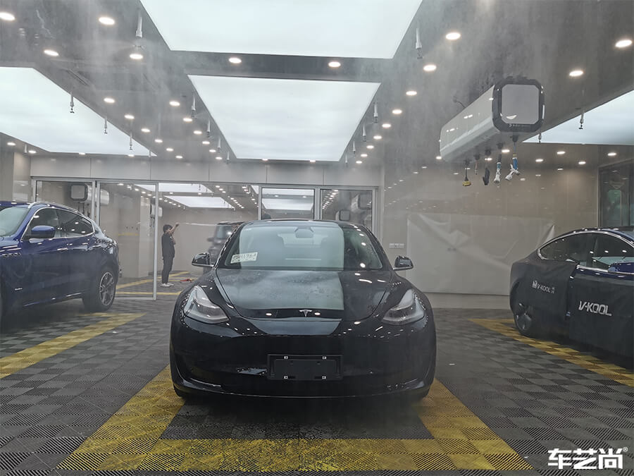 特斯拉Model 3施工威固隔熱膜施工案例分享（1）