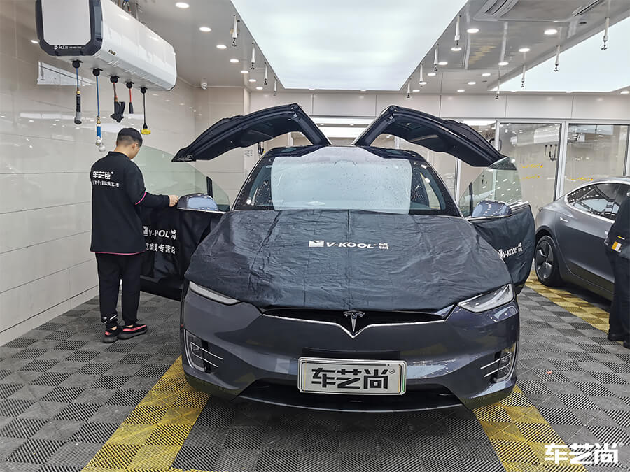 特斯拉Model X施工威固隔熱膜，案例展示（2）