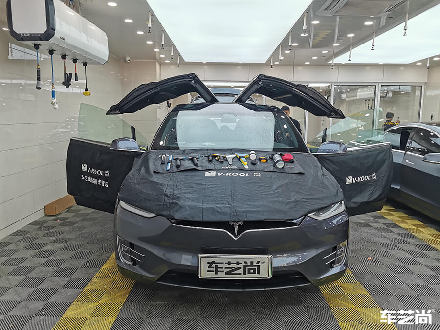 特斯拉Model X施工威固隔熱膜，案例展示（4）