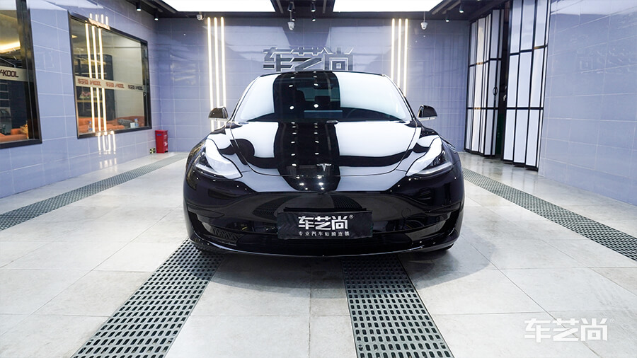 特斯拉Model 3選擇車藝尚施工威固隔熱膜施工案例（8）