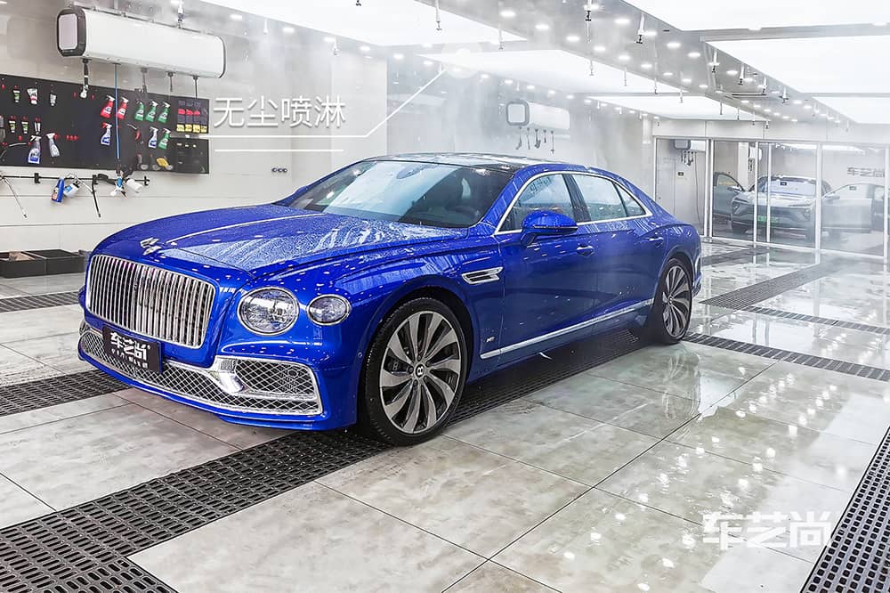 賓利飛馳藍(lán)色施工威固漆面保護(hù)膜流程及效果展示（圖一）