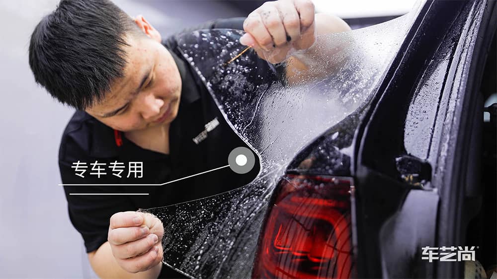 奔馳GLC260黑色施工威固漆面保護(hù)膜流程及效果展示（圖八）