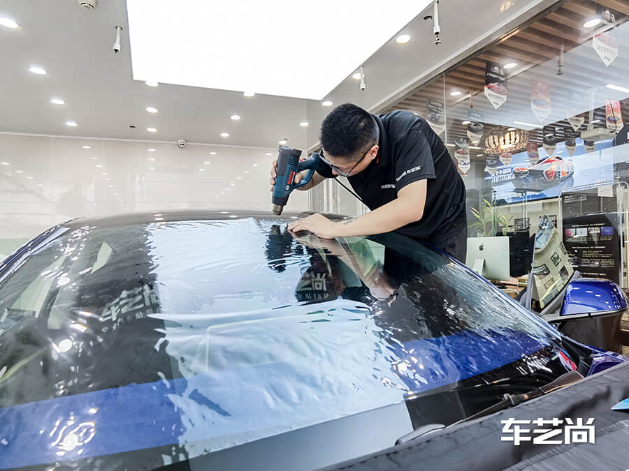 藍色特斯拉3施工威固玻璃膜VK70+K15（圖4）