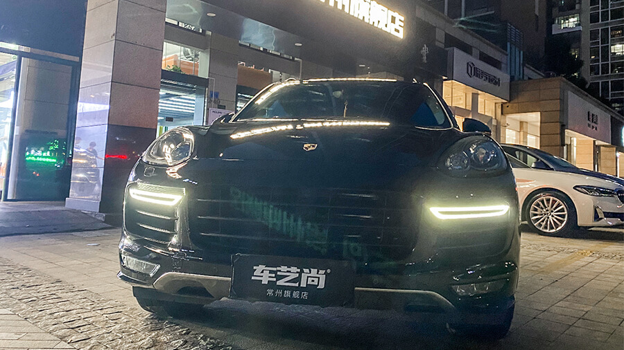 保時(shí)捷GTS黑色施工威固隱形車(chē)衣V100案例（圖13）