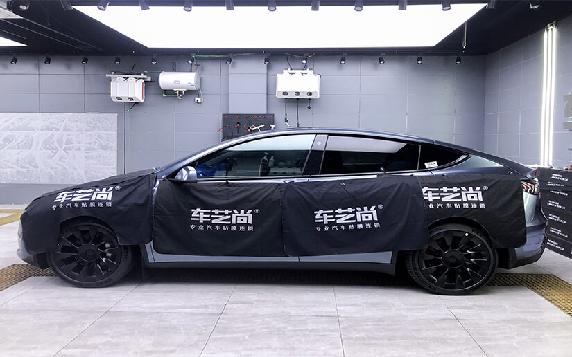 特斯拉model y施工威固vk70+k35隔熱膜案例